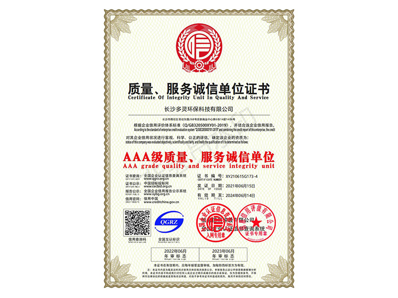 質(zhì)量、服務(wù)誠信單位